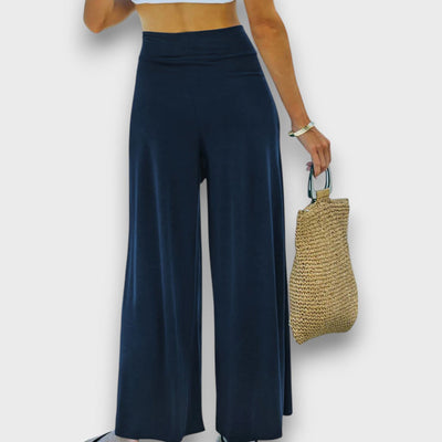 Narella – Summer trousers with crossover effect and tie waist