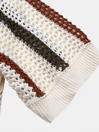 Havana Crochet Polo & Linen Trousers Set