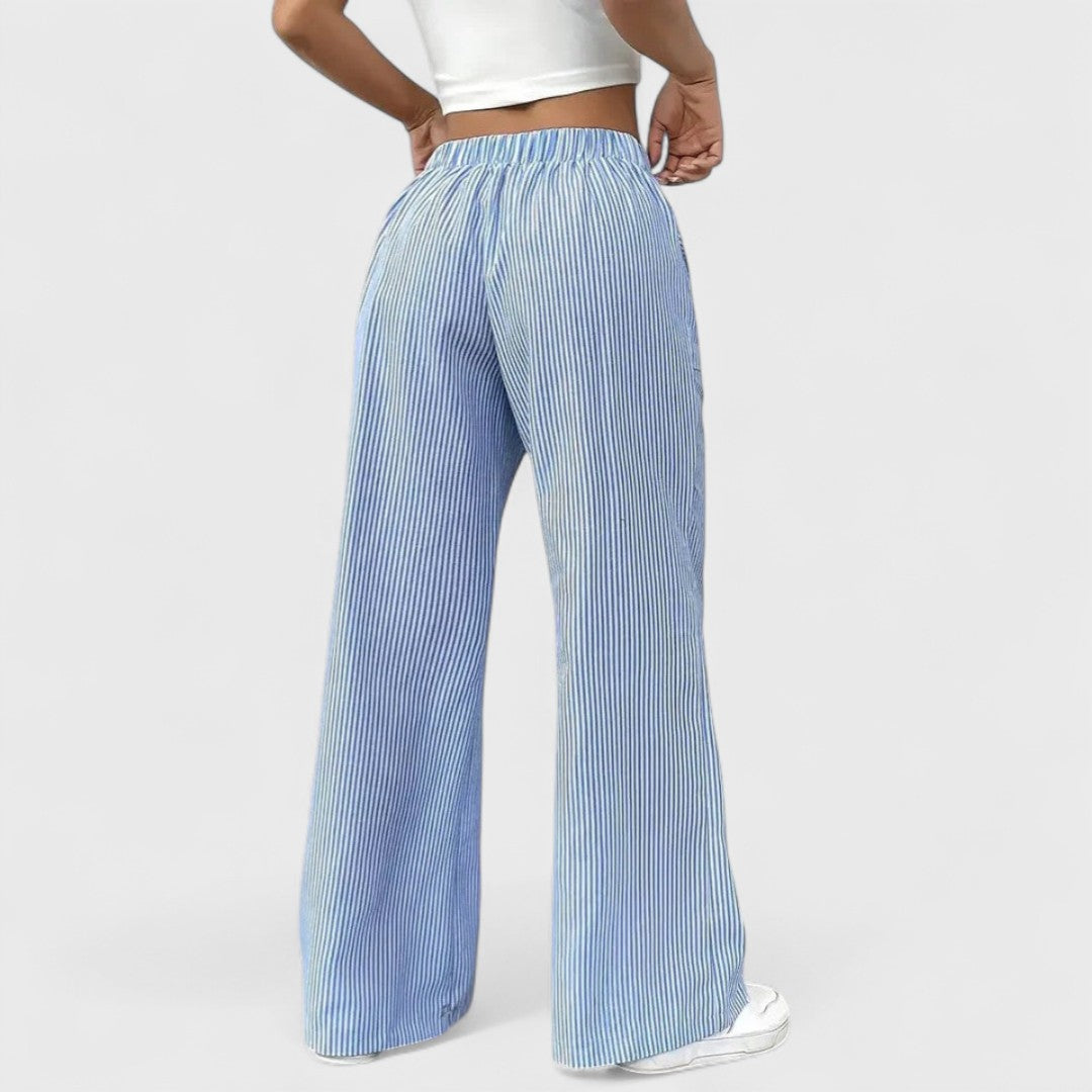 Dominique - Comfortable wide trousers with elegant details
