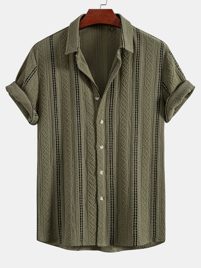 Jacquard Shirt & Linen Trousers Set