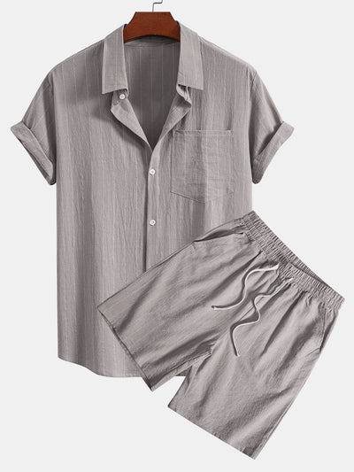 Porto Striped Linen Set