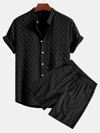 Jacquard Check Shirt & Shorts Set
