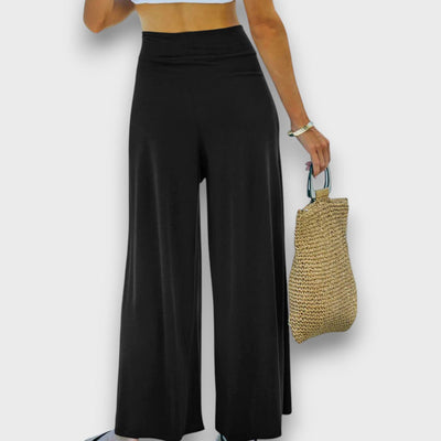 Narella – Summer trousers with crossover effect and tie waist