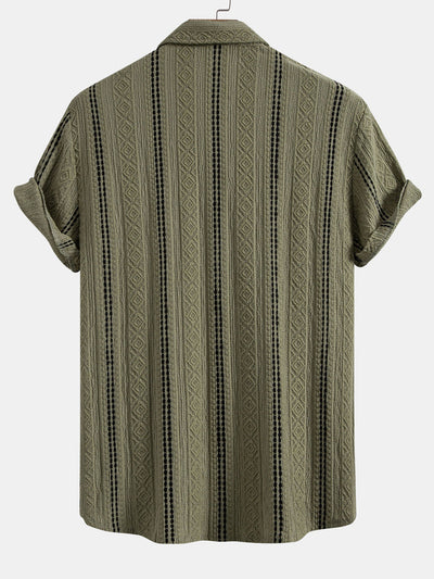 Jacquard Shirt & Linen Trousers Set