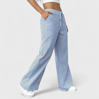 Dominique - Comfortable wide trousers with elegant details