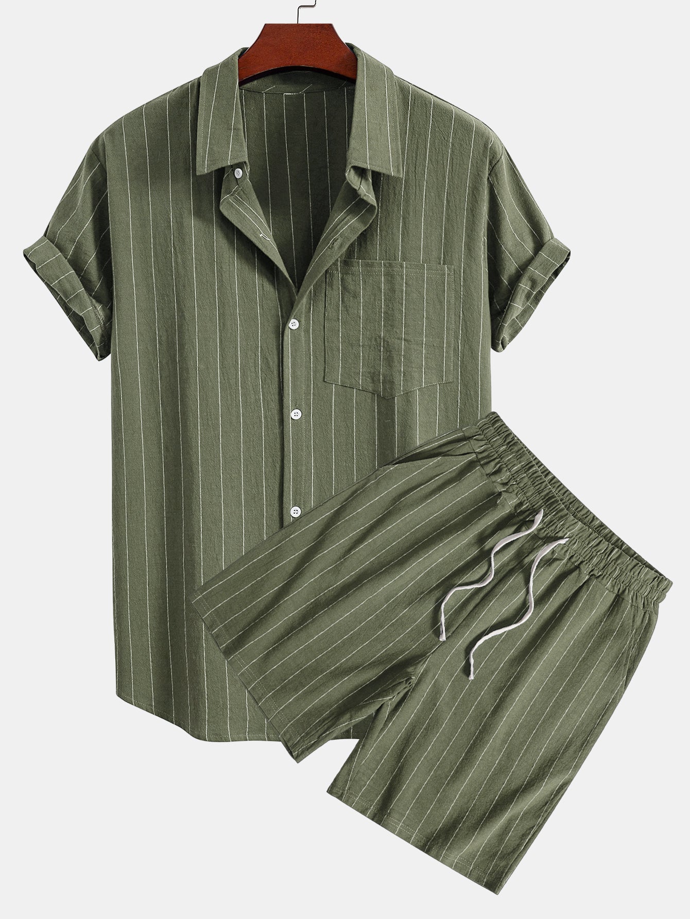 Porto Striped Linen Set