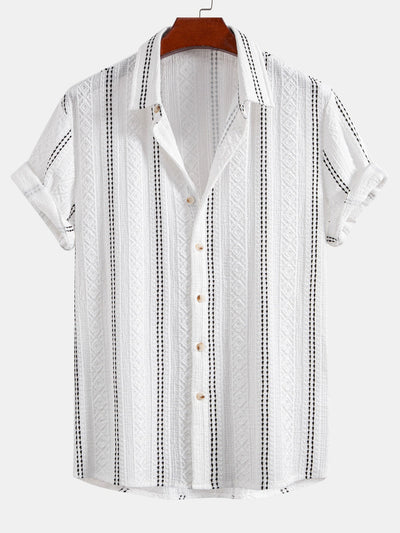 Jacquard Shirt & Linen Trousers Set