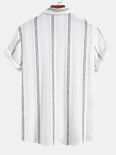 Jacquard Shirt & Linen Trousers Set