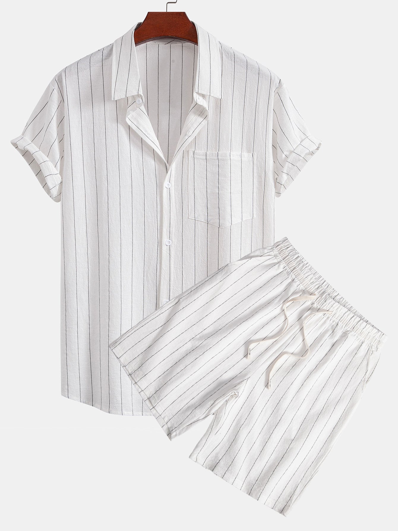 Porto Striped Linen Set