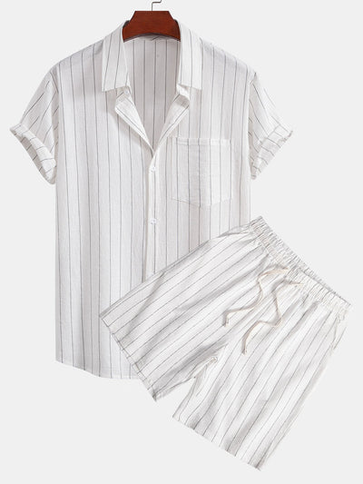 Porto Striped Linen Set