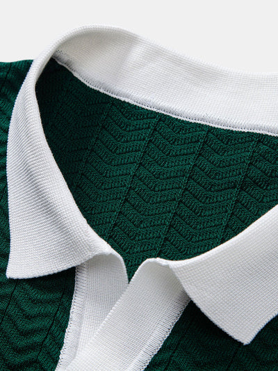 Santorini V-Neck Polo & Ribbed Trousers Set