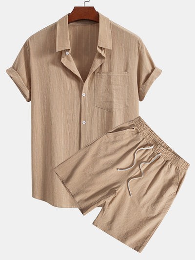 Porto Striped Linen Set