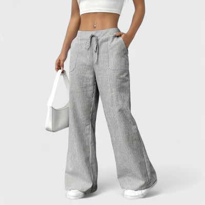 Dominique - Comfortable wide trousers with elegant details