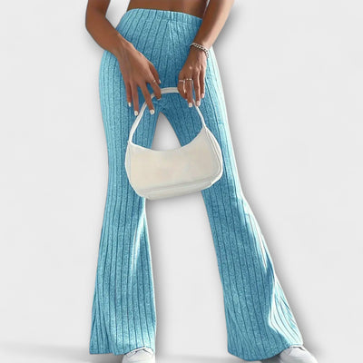 Luretta – Flared Trousers with Fine Structure