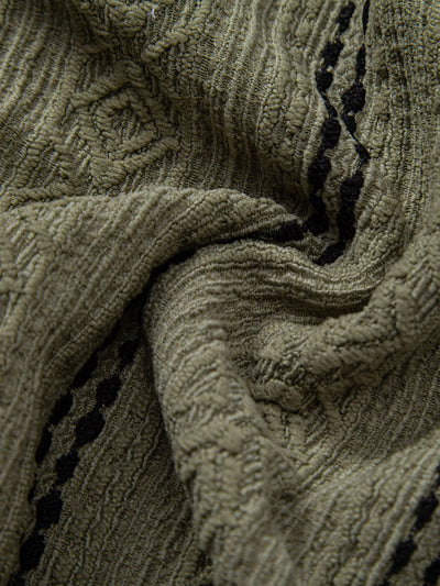 Jacquard Shirt & Linen Trousers Set