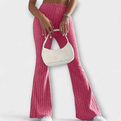 Luretta – Flared Trousers with Fine Structure