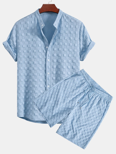 Jacquard Check Shirt & Shorts Set