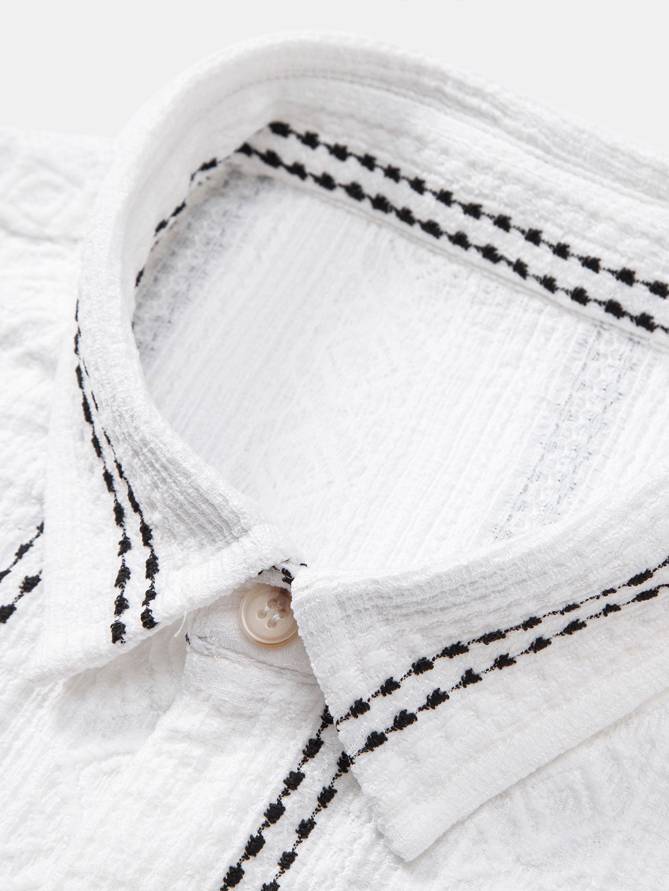 Jacquard Shirt & Linen Trousers Set