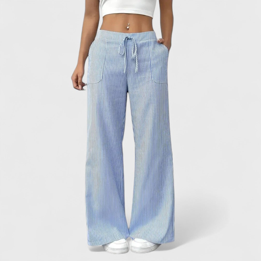 Dominique - Comfortable wide trousers with elegant details