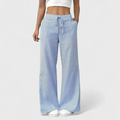 Dominique - Comfortable wide trousers with elegant details