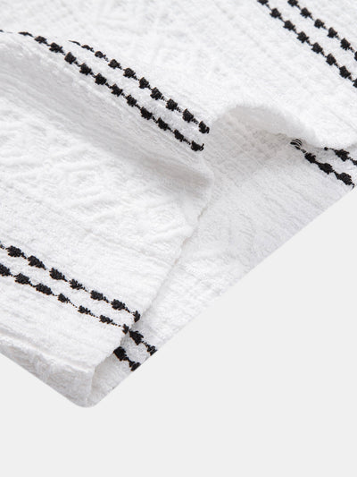 Jacquard Shirt & Linen Trousers Set