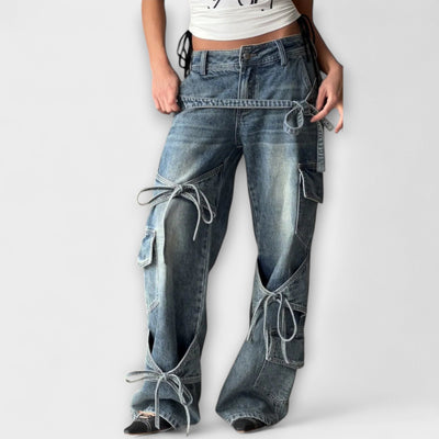 Denara – Wide Jeans with Binding Elements