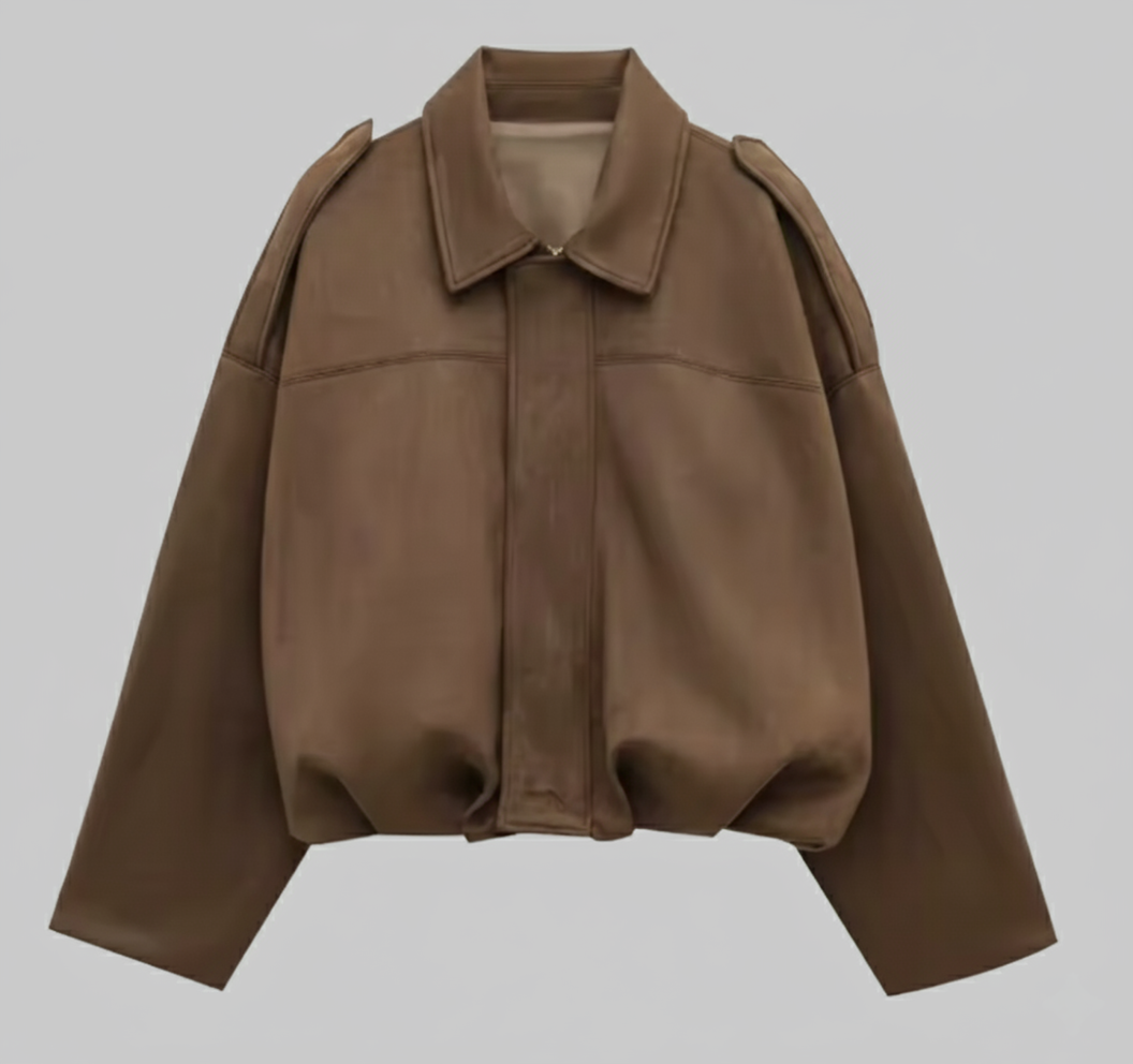 Lina – Oversize Suede Bomber