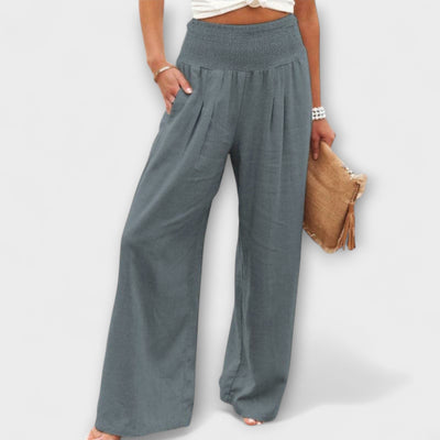 Thearya - Casual Wide-Leg Linen Trousers