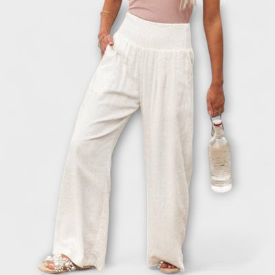 Thearya - Casual Wide-Leg Linen Trousers