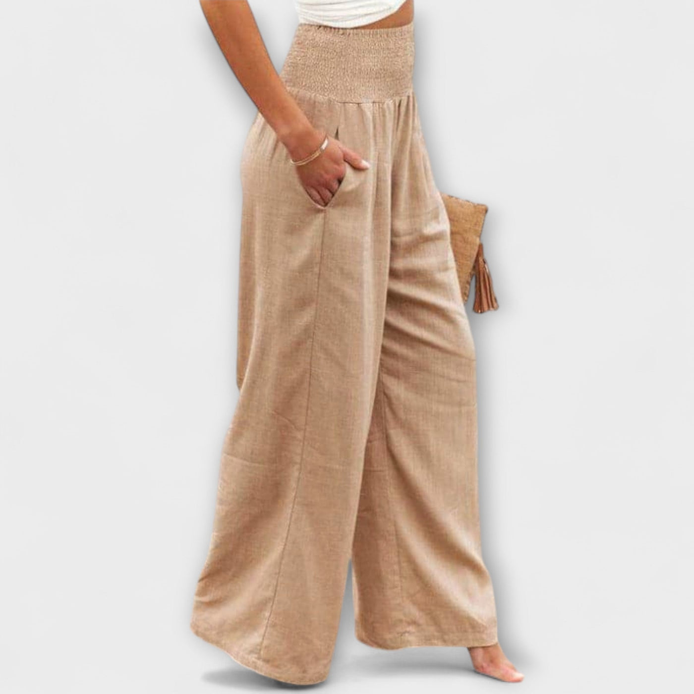 Thearya - Casual Wide-Leg Linen Trousers