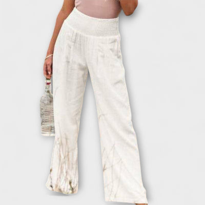 Thearya - Casual Wide-Leg Linen Trousers