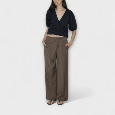 Julia - Striped Foldable Trousers