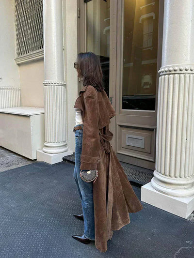 Yaren – Elegant Suede Trench Coat