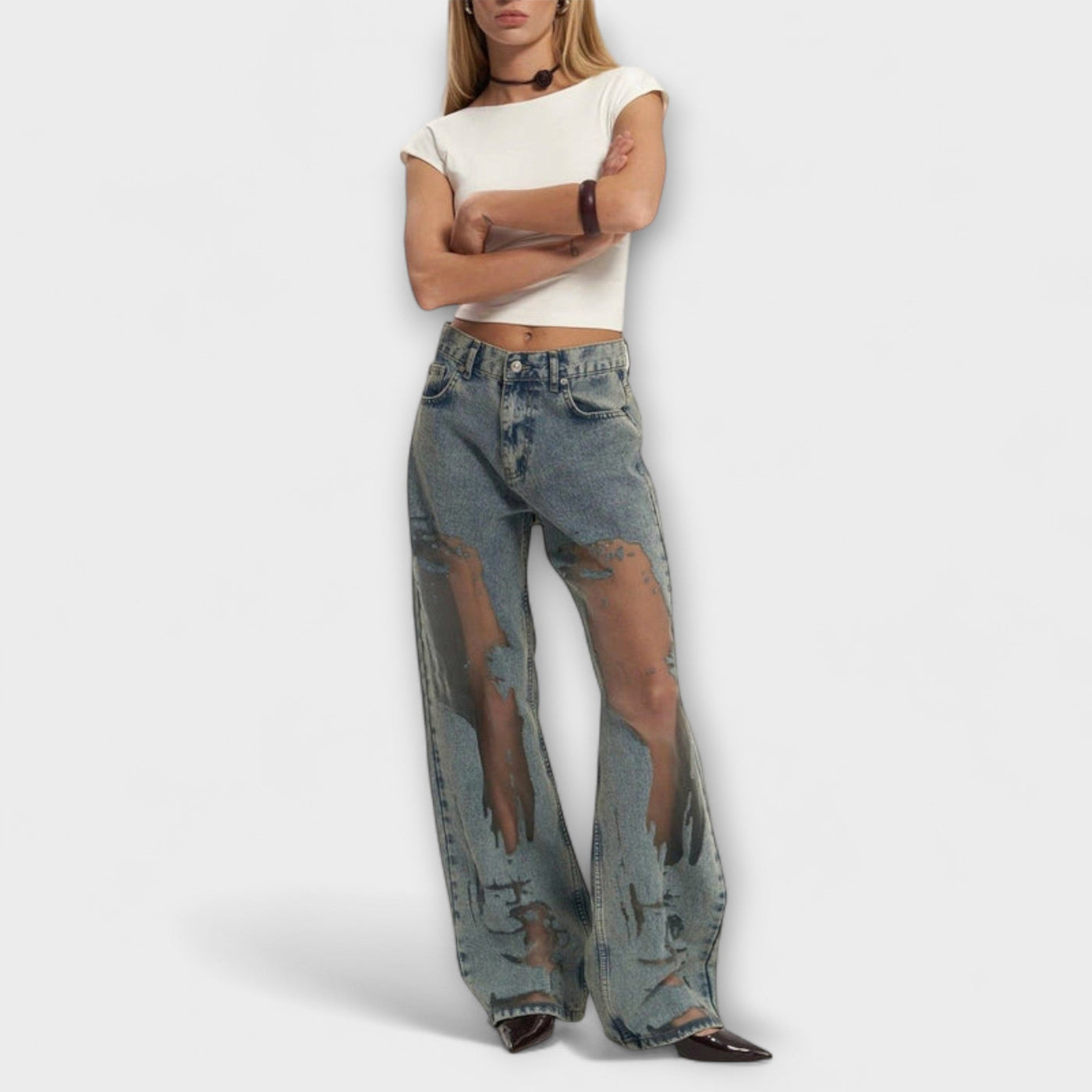 Rayne - Jeans in Transparent Denim Blue Trixie