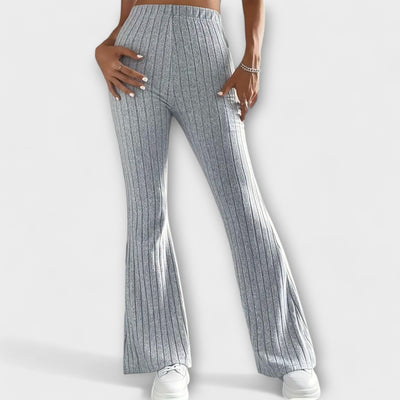 Luretta – Flared Trousers with Fine Structure
