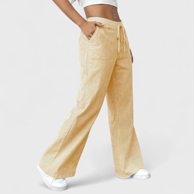 Dominique - Comfortable wide trousers with elegant details
