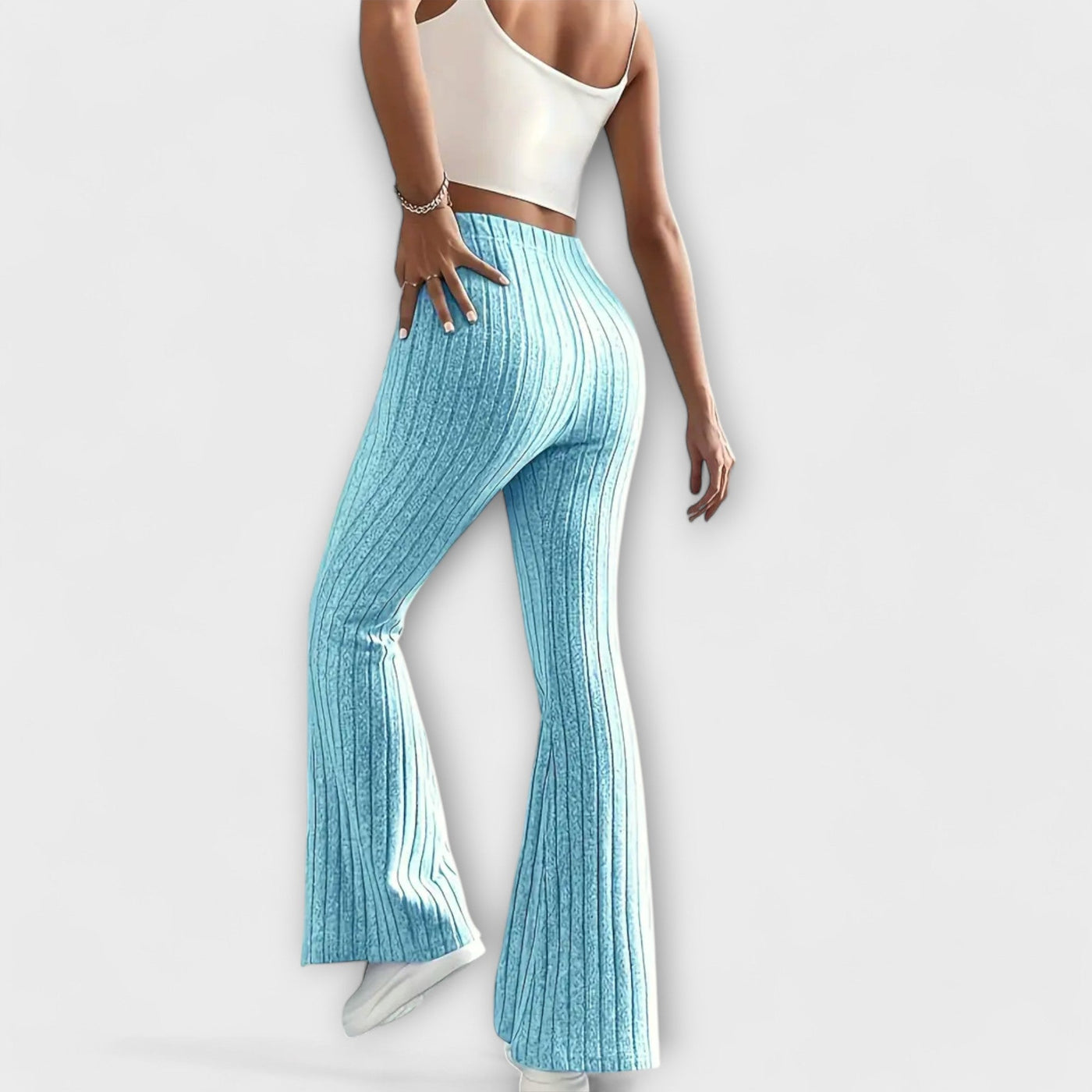 Luretta – Flared Trousers with Fine Structure