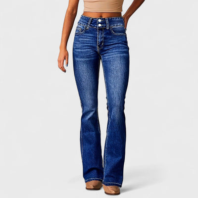 Marylène - High-waisted Wide-leg Fashion Jeans