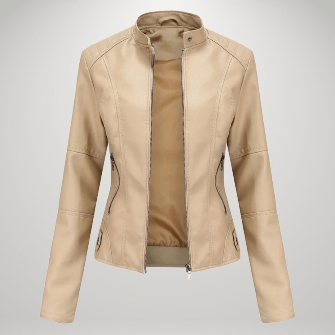 Elodie - Faux Leather Biker Jacket