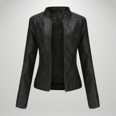 Elodie - Faux Leather Biker Jacket