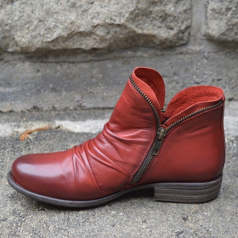 Mariel - Leather Boots with Zip