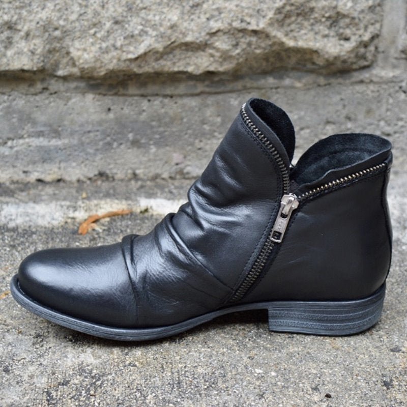 Mariel - Leather Boots with Zip